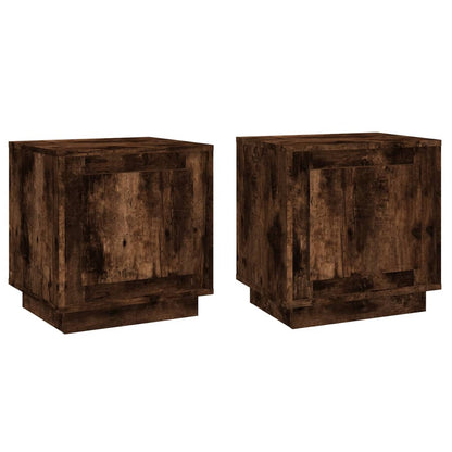 Comodini 2 pz Rovere Fumo 44x35x45 cm in Legno Multistrato - homemem39