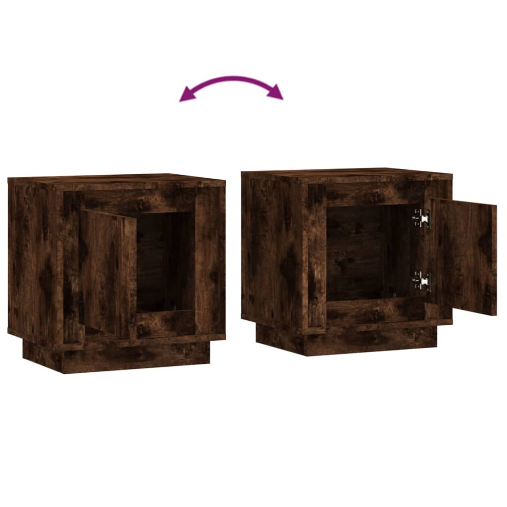 Comodini 2 pz Rovere Fumo 44x35x45 cm in Legno Multistrato - homemem39