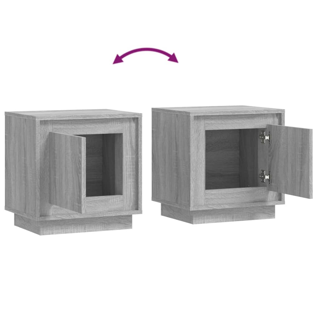Comodino Grigio Sonoma 44x35x45 cm in Legno Multistrato - homemem39
