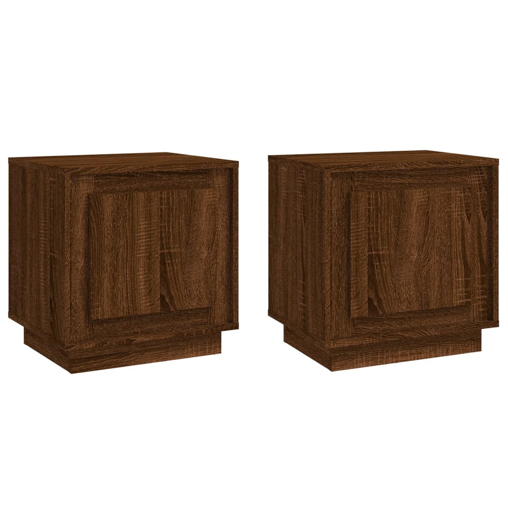 Comodini 2 pz Rovere Marrone 44x35x45 cm in Legno Multistrato - homemem39