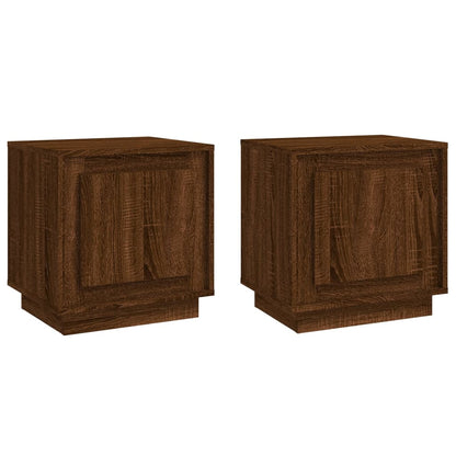 Comodini 2 pz Rovere Marrone 44x35x45 cm in Legno Multistrato - homemem39