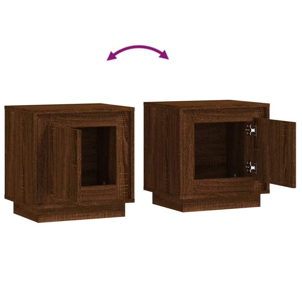 Comodini 2 pz Rovere Marrone 44x35x45 cm in Legno Multistrato - homemem39