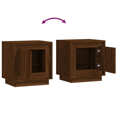 Comodini 2 pz Rovere Marrone 44x35x45 cm in Legno Multistrato - homemem39