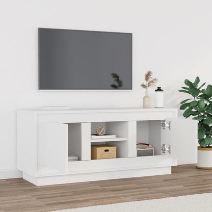 Mobile Porta TV Bianco 102x35x45 cm in Legno Multistrato - homemem39