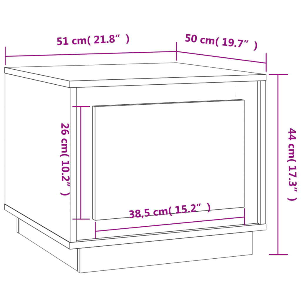 Tavolino da Salotto Rovere Sonoma 51x50x44 cm Legno Multistrato | homemem39
