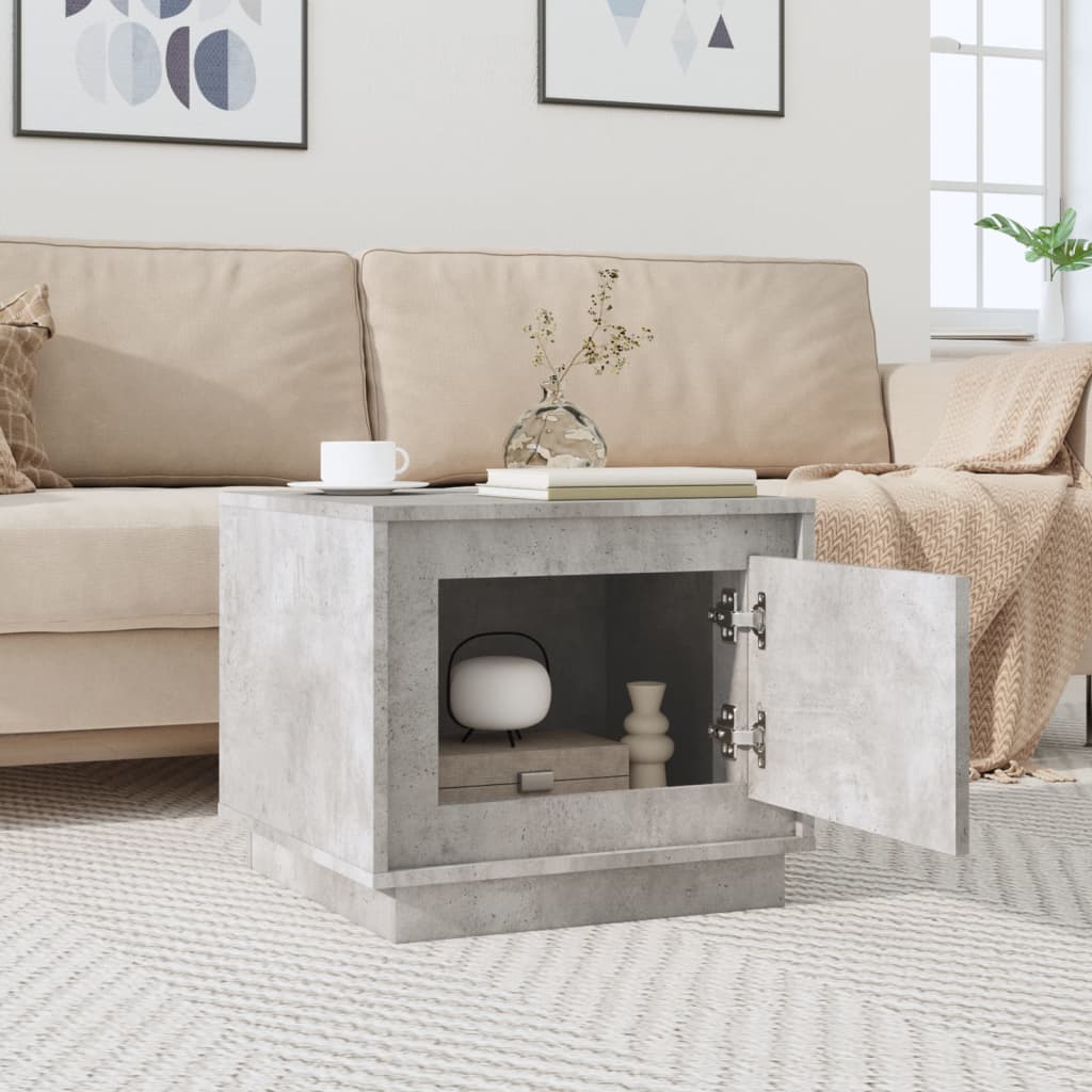 Tavolino da Salotto Grigio Cemento 51x50x44cm Legno Multistrato | homemem39