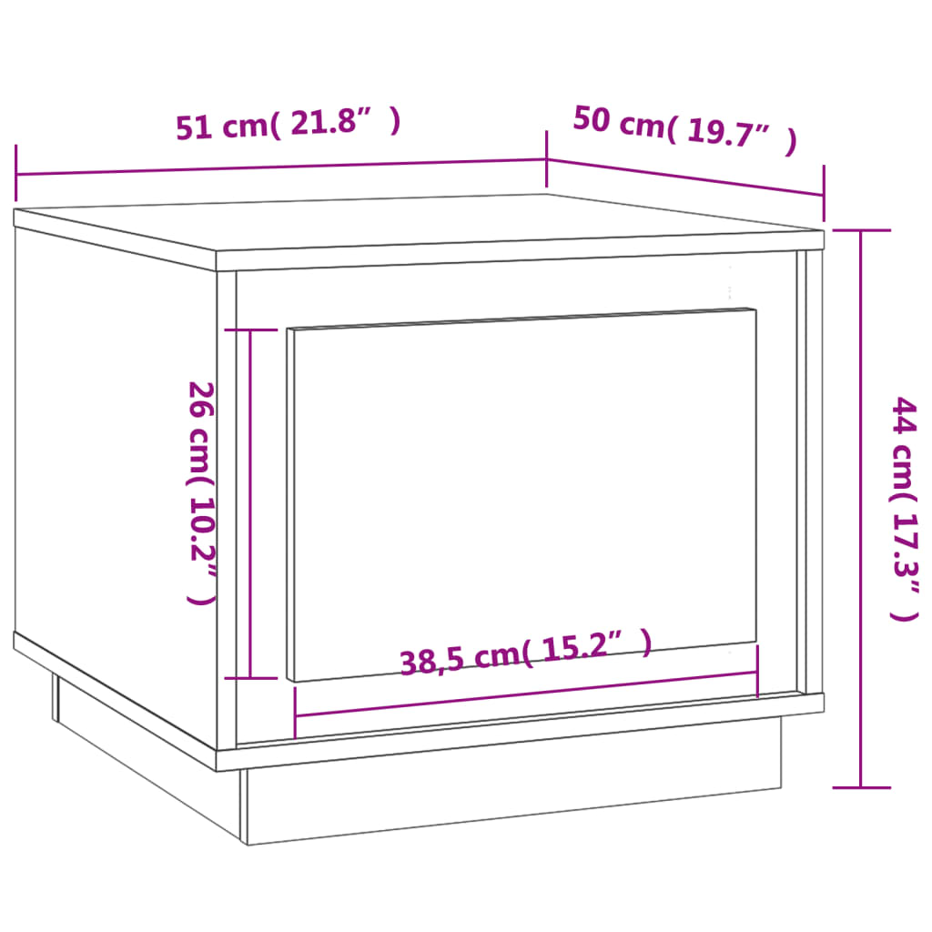 Tavolino da Salotto Grigio Cemento 51x50x44cm Legno Multistrato | homemem39