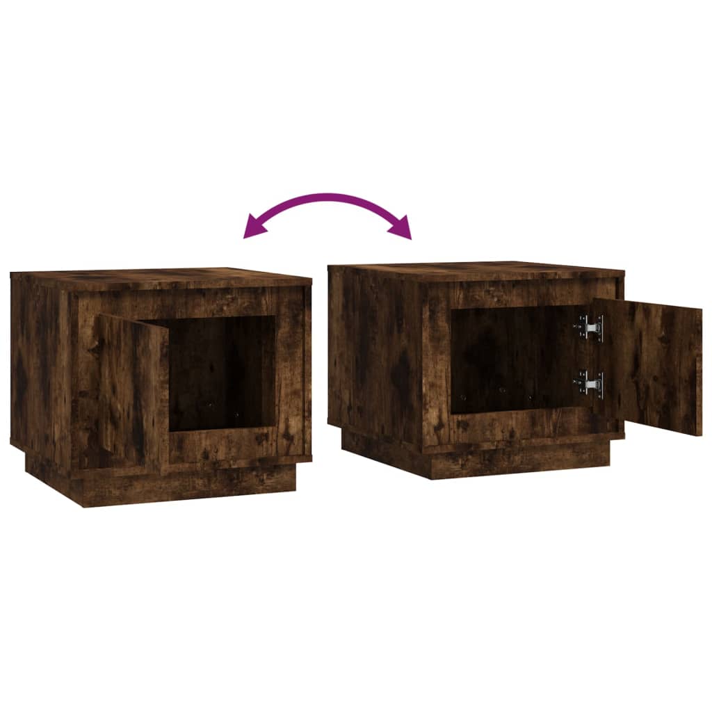 Tavolino da Salotto Rovere Fumo 51x50x44 cm Legno Multistrato | homemem39