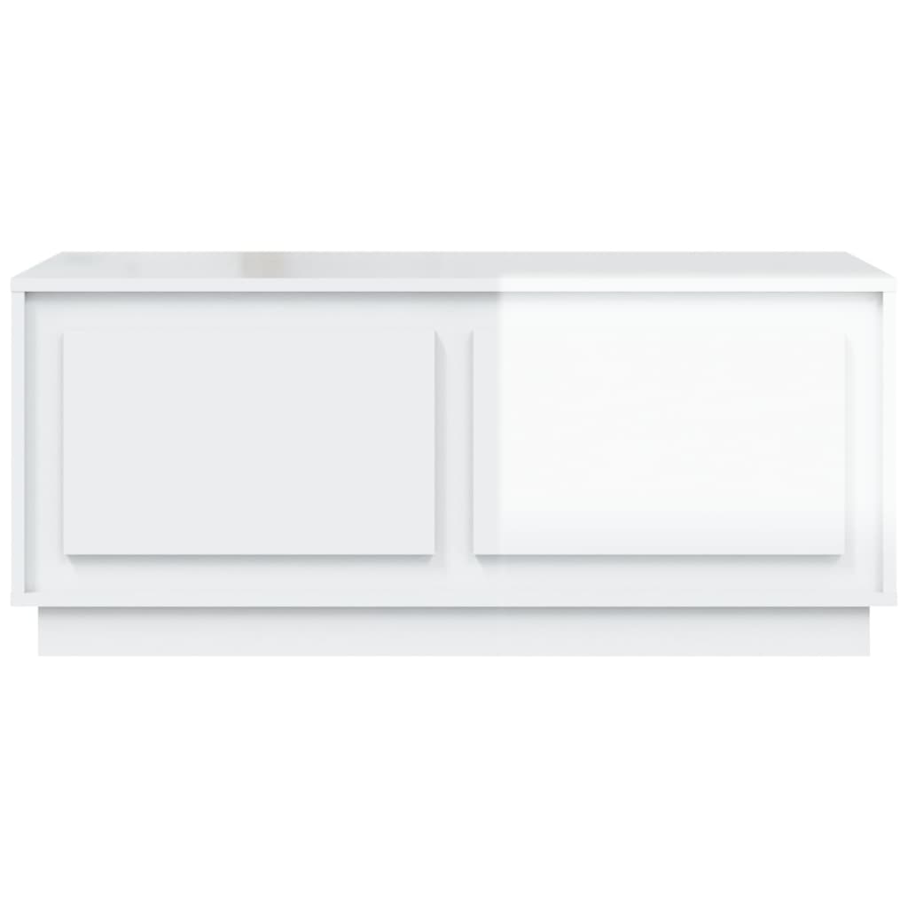 Tavolino da Salotto Bianco Lucido 102x50x44cm Legno Multistrato | homemem39