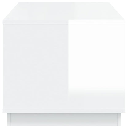 Tavolino da Salotto Bianco Lucido 102x50x44cm Legno Multistrato | homemem39