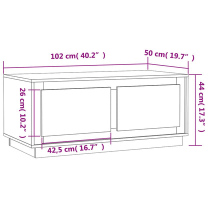 Tavolino da Salotto Grigio Sonoma 102x50x44cm Legno Multistrato | homemem39