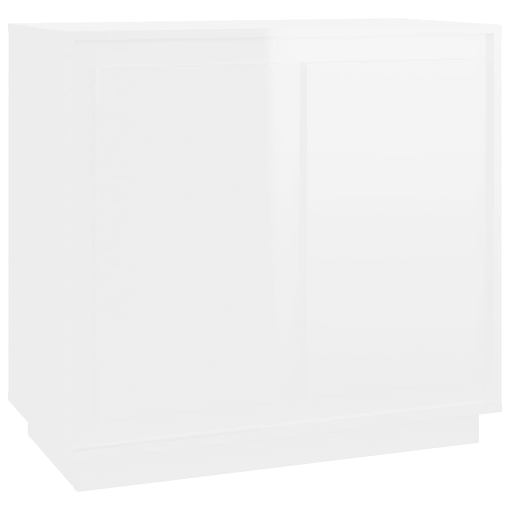 Credenza Bianco Lucido 80x34x75 cm in Legno Multistrato - homemem39