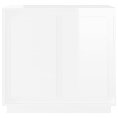 Credenza Bianco Lucido 80x34x75 cm in Legno Multistrato - homemem39