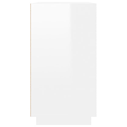 Credenza Bianco Lucido 80x34x75 cm in Legno Multistrato - homemem39