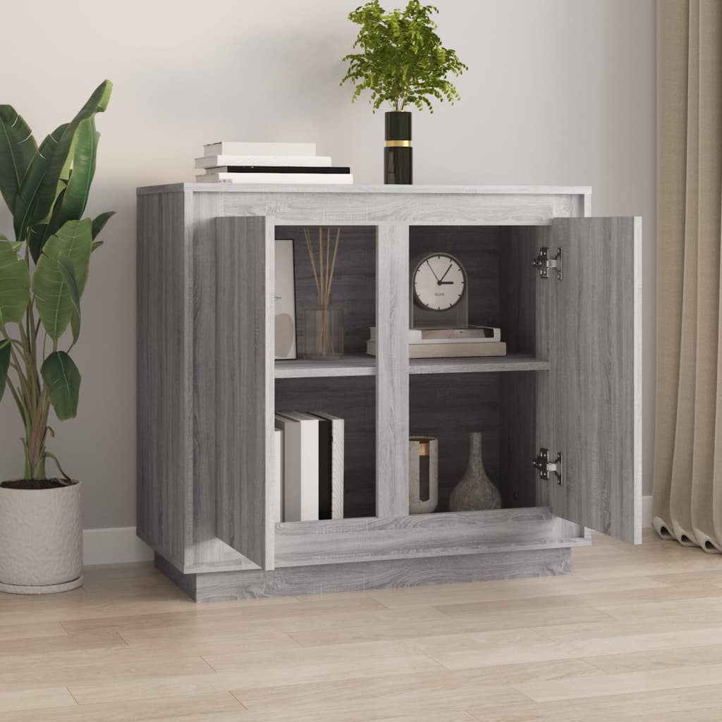 Credenza Grigio Sonoma 80x34x75 cm in Legno Multistrato - homemem39