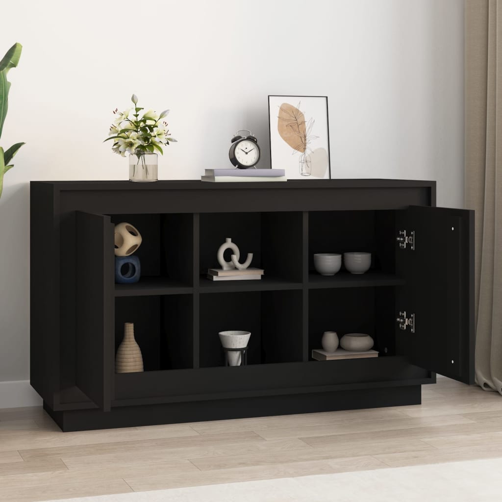 Credenza Nera 102x35x60 cm in Legno Multistrato - homemem39