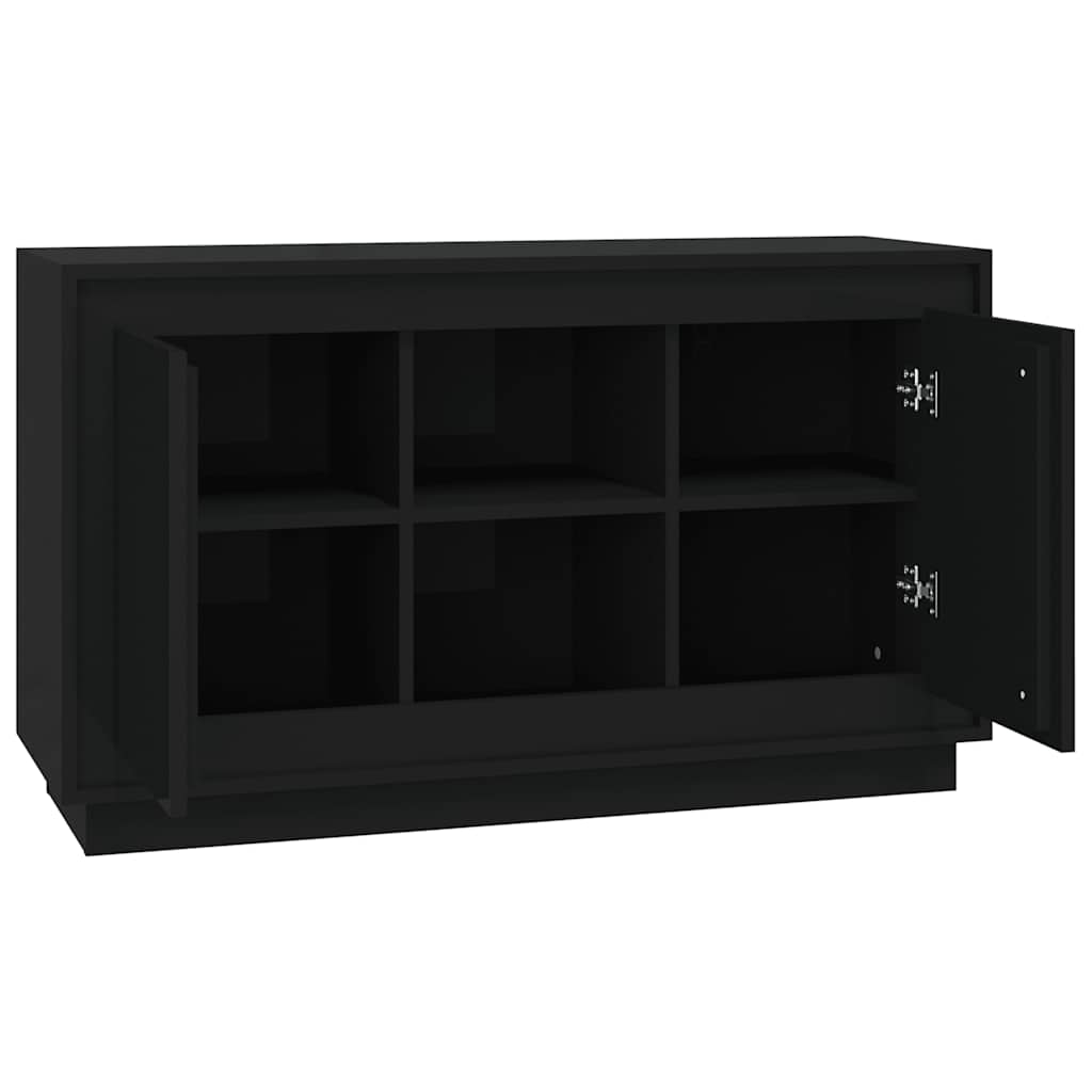 Credenza Nera 102x35x60 cm in Legno Multistrato | homemem39