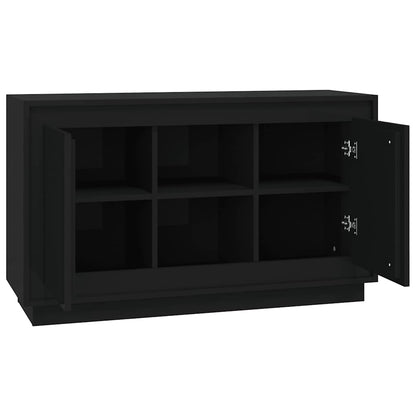 Credenza Nera 102x35x60 cm in Legno Multistrato | homemem39
