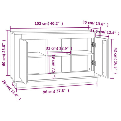 Credenza Grigio Sonoma 102x35x60 cm in Legno Multistrato | homemem39