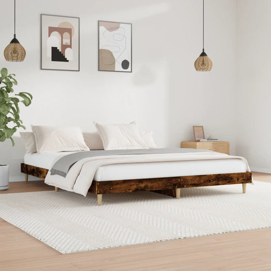 Giroletto senza Materasso Rovere Fumo 200x200 cm in Truciolato - homemem39