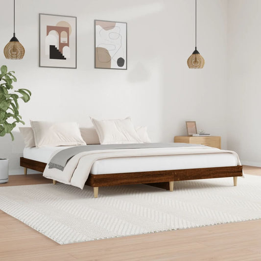 Giroletto senza Materasso Rovere Marrone 200x200 cm Truciolato - homemem39