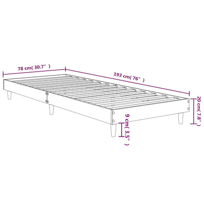 Giroletto senza Materasso Rovere Fumo 75x190 cm in Truciolato - homemem39
