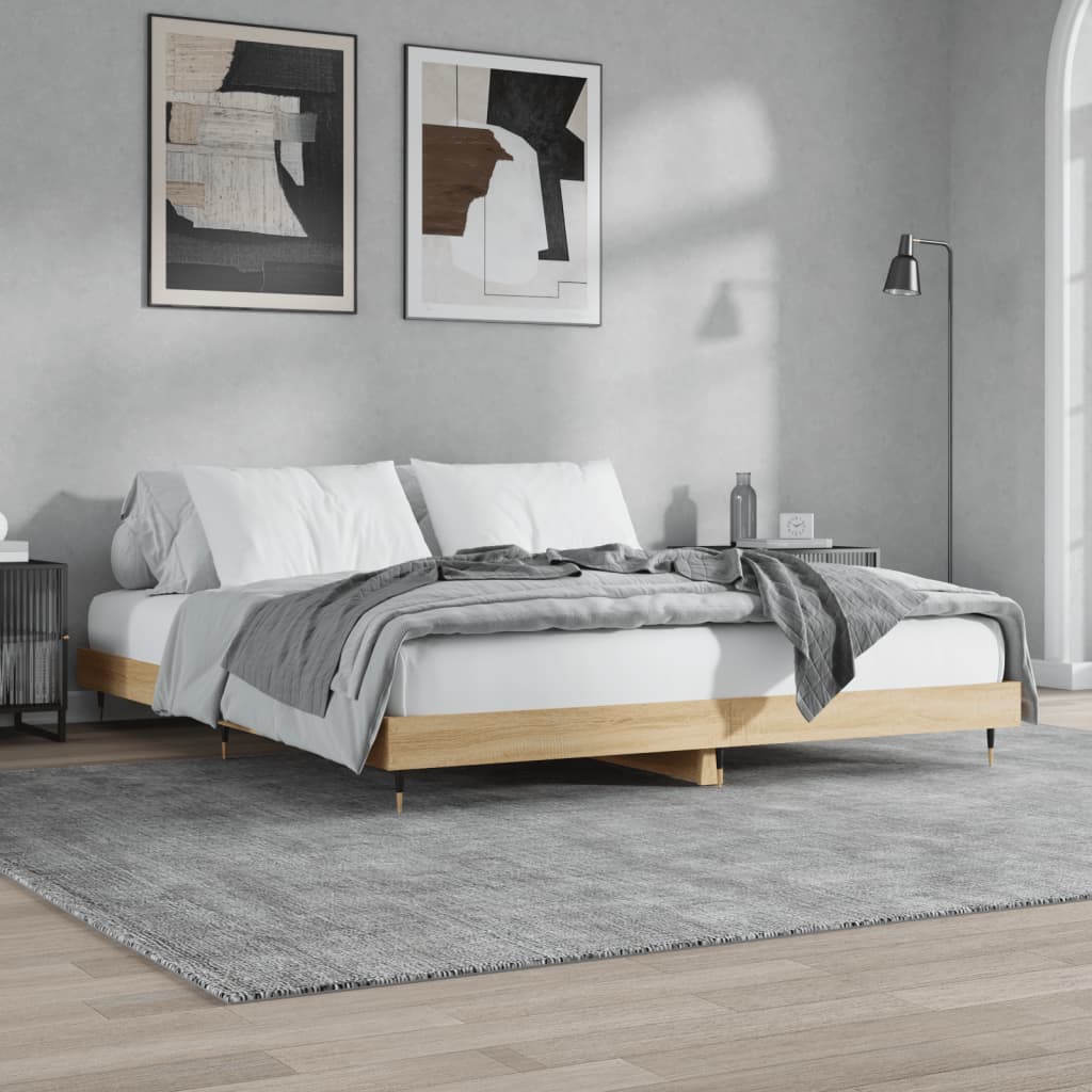 Giroletto senza Materasso Rovere Sonoma 200x200cm in Truciolato
