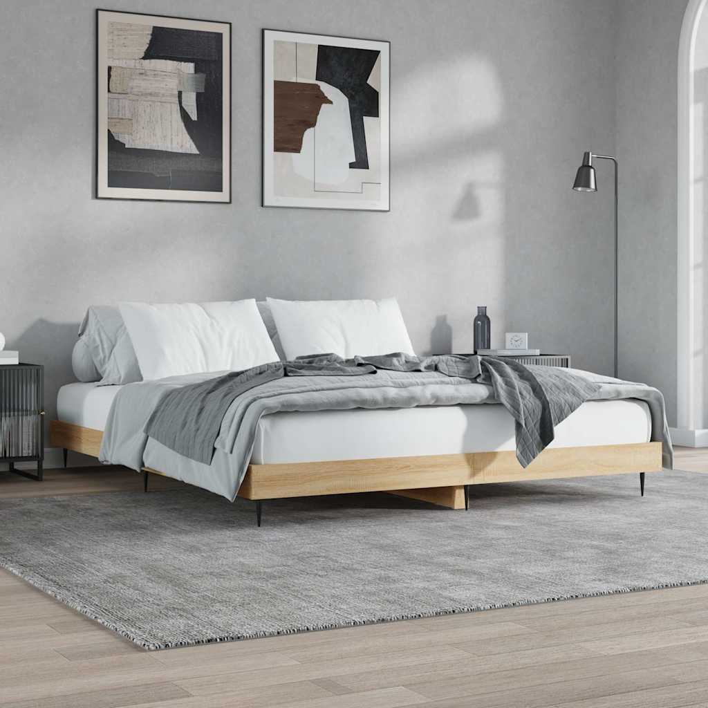 Giroletto senza Materasso Rovere Sonoma 200x200cm in Truciolato