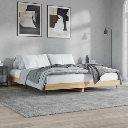 Giroletto senza Materasso Rovere Sonoma 200x200cm in Truciolato