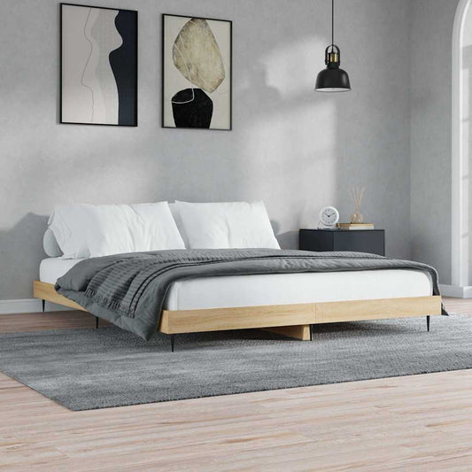 Giroletto senza Materasso Rovere Sonoma 200x200cm in Truciolato | homemem39