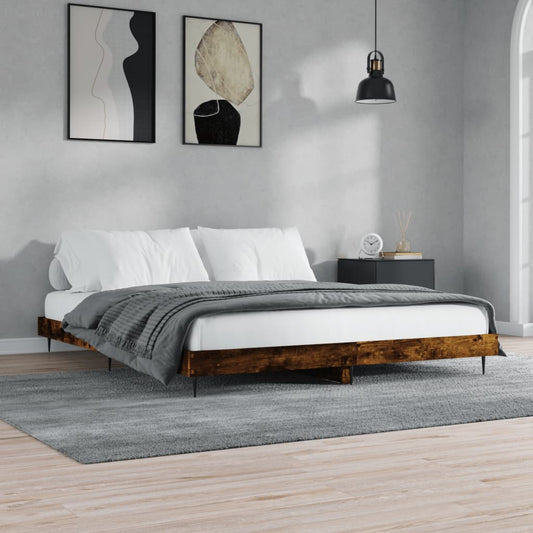 Giroletto senza Materasso Rovere Fumo 200x200 cm in Truciolato | homemem39