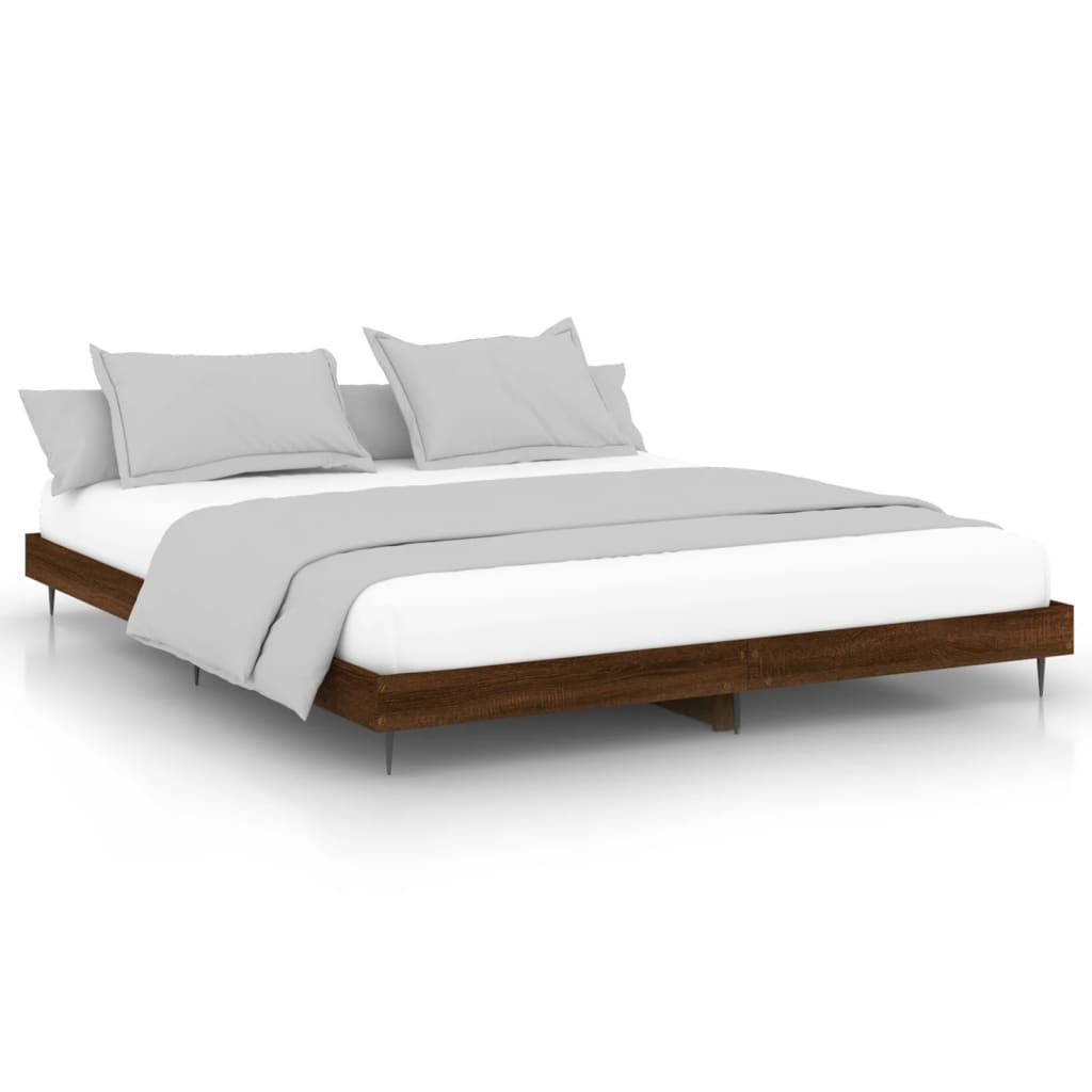 Giroletto senza Materasso Rovere Marrone 200x200 cm Truciolato | homemem39