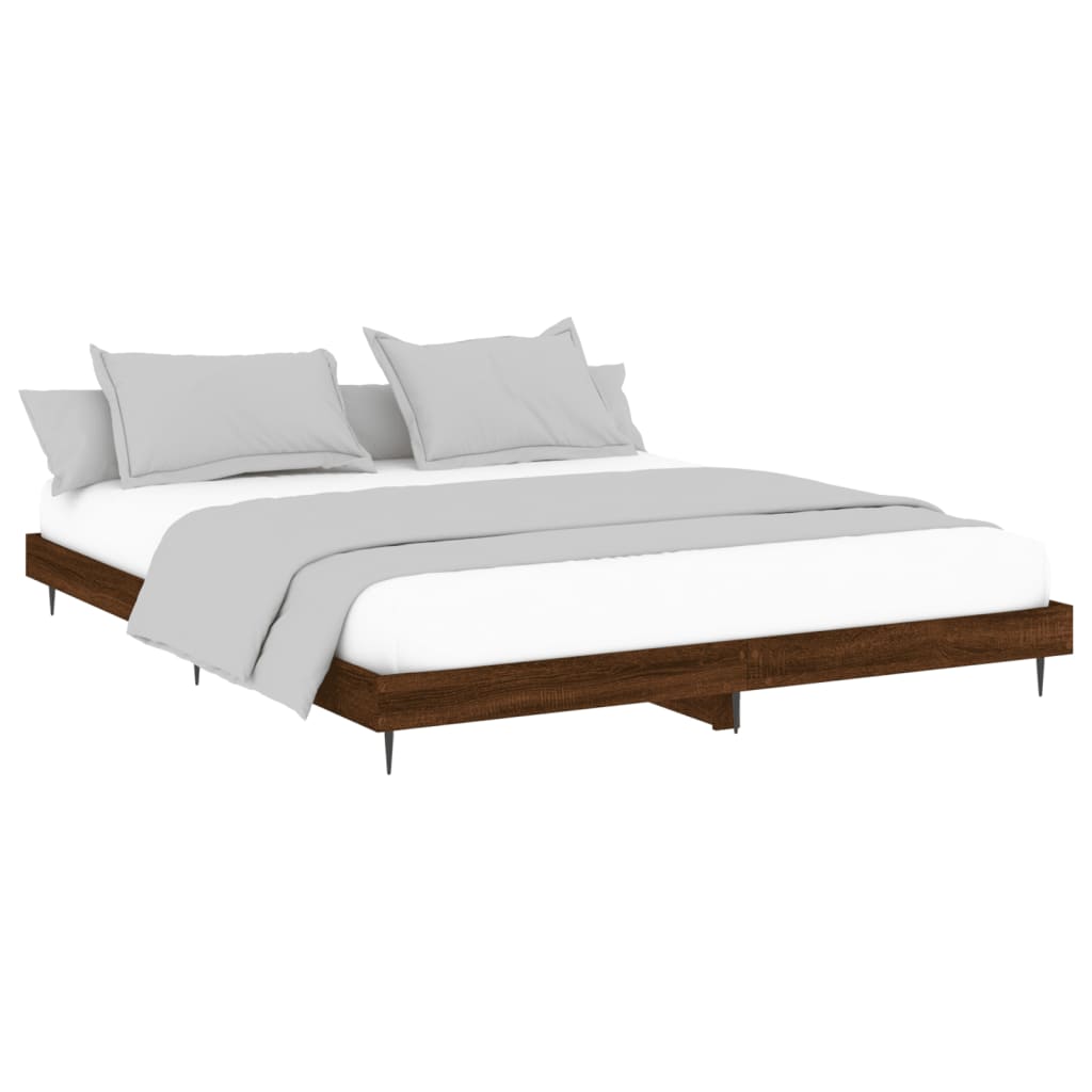 Giroletto senza Materasso Rovere Marrone 200x200 cm Truciolato | homemem39