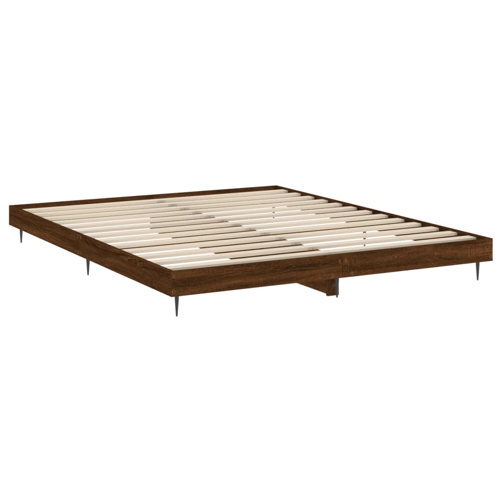 Giroletto senza Materasso Rovere Marrone 200x200 cm Truciolato | homemem39