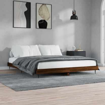 Giroletto senza Materasso Rovere Marrone 200x200 cm Truciolato | homemem39