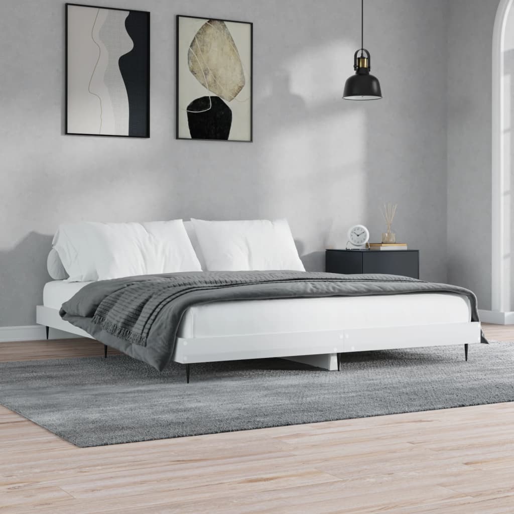 Giroletto Bianco Lucido 160x200 cm in Legno Multistrato | homemem39