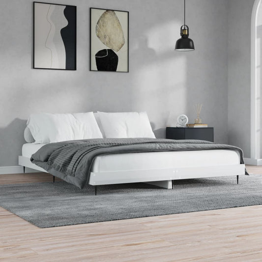 Giroletto Bianco Lucido 160x200 cm in Legno Multistrato | homemem39