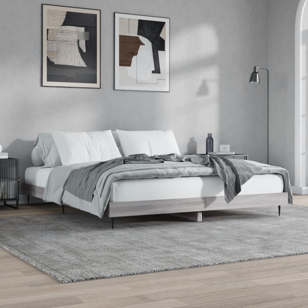 Giroletto senza Materasso Grigio Sonoma 160x200 cm Truciolato
