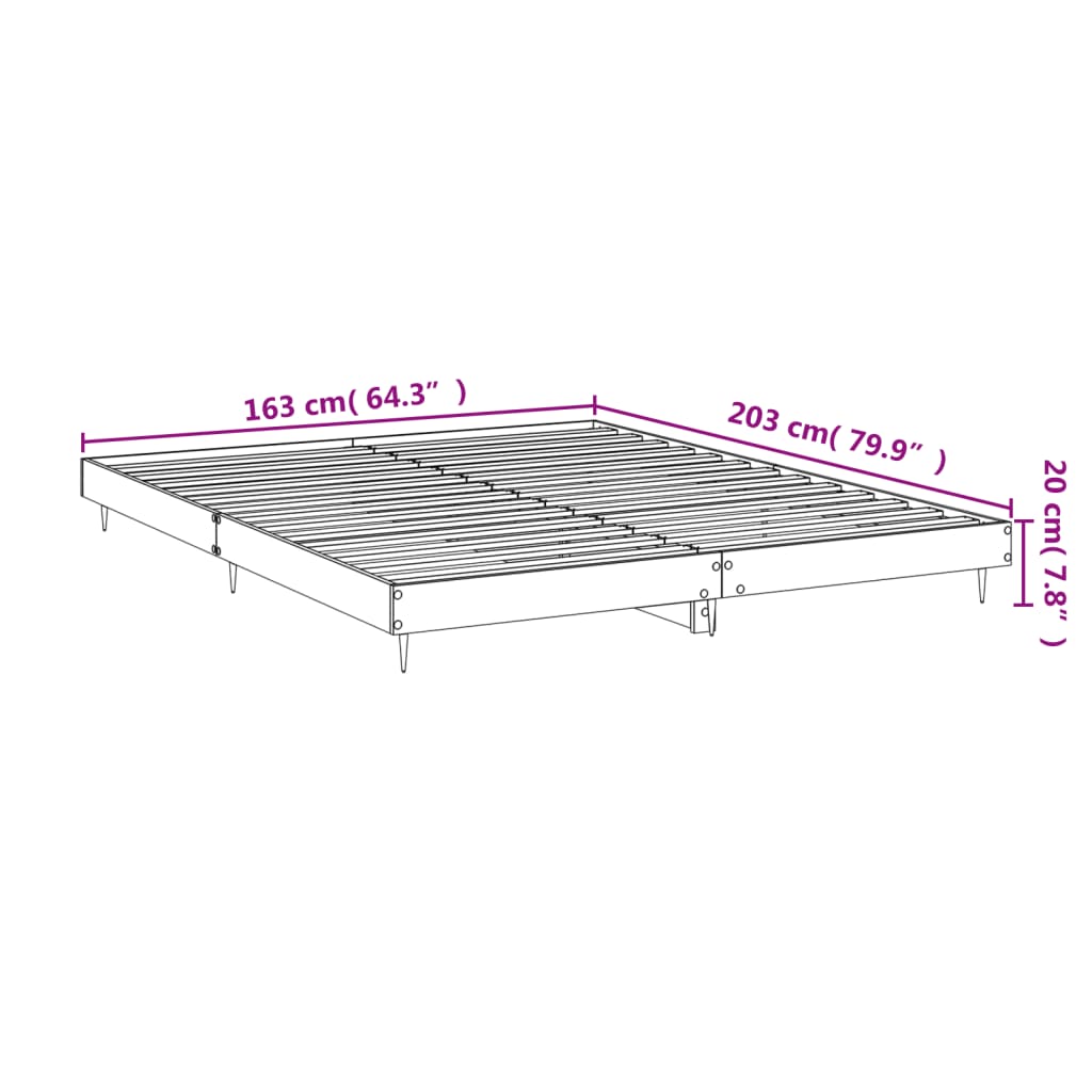 Giroletto senza Materasso Grigio Sonoma 160x200 cm Truciolato | homemem39