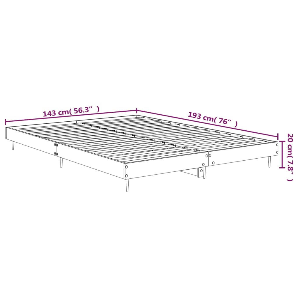 Giroletto senza Materasso Rovere Sonoma 140x190cm in Truciolato | homemem39