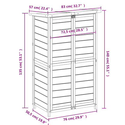 Rimessa da Giardino Moka 83x57x140 cm in Legno Massello di Pino | homemem39