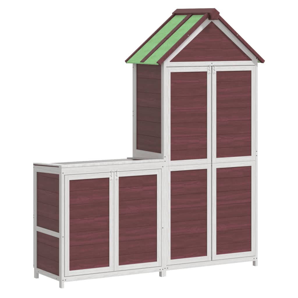 Set Rimessa Attrezzi da Giardino 2pz Moka Legno Massello Pino - homemem39