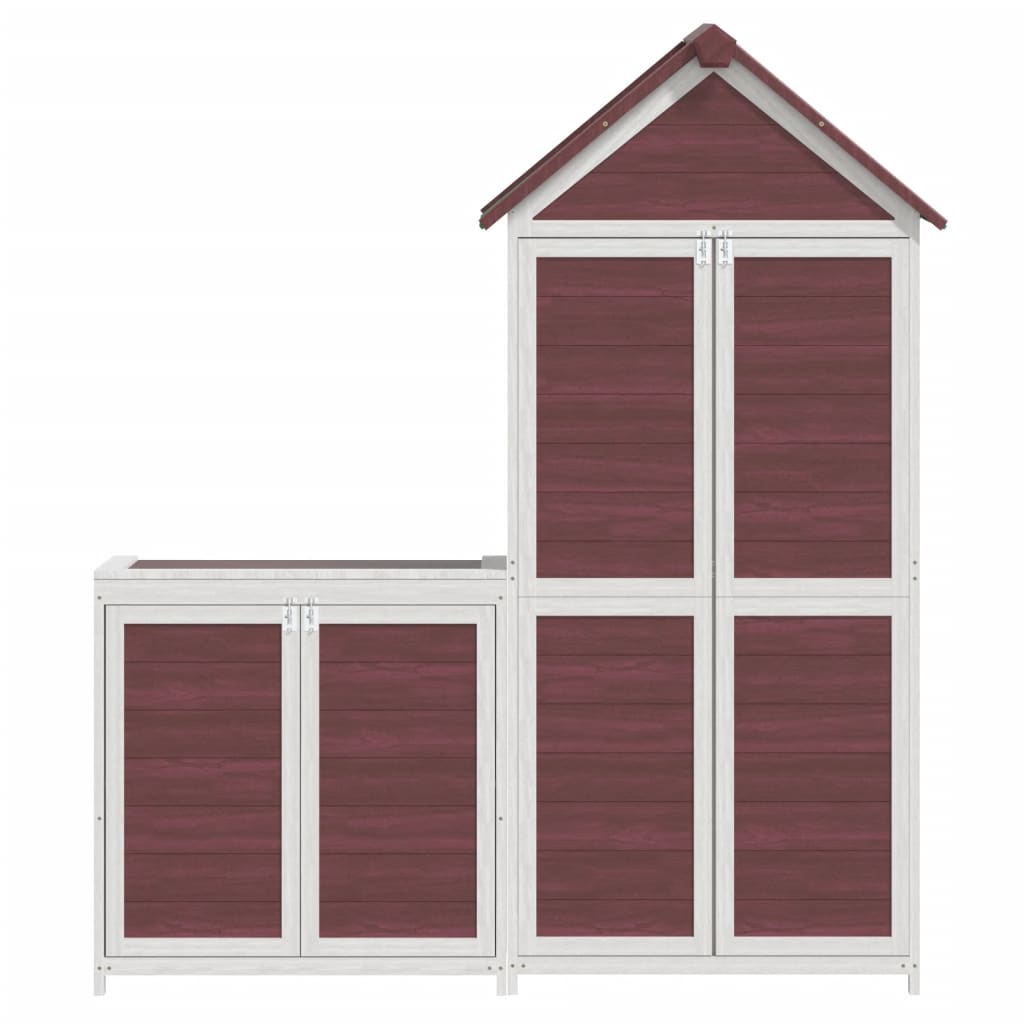 Set Rimessa Attrezzi da Giardino 2pz Moka Legno Massello Pino - homemem39