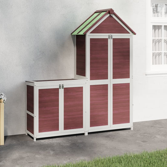 Set Rimessa Attrezzi da Giardino 2pz Moka Legno Massello Pino - homemem39