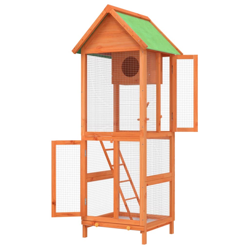 Casetta per Uccelli Marrone 60x58,5x160 cm Legno Massello Pino | homemem39