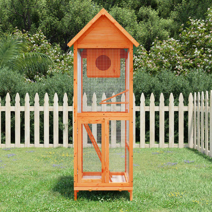 Casetta per Uccelli Marrone 60x58,5x160 cm Legno Massello Pino | homemem39