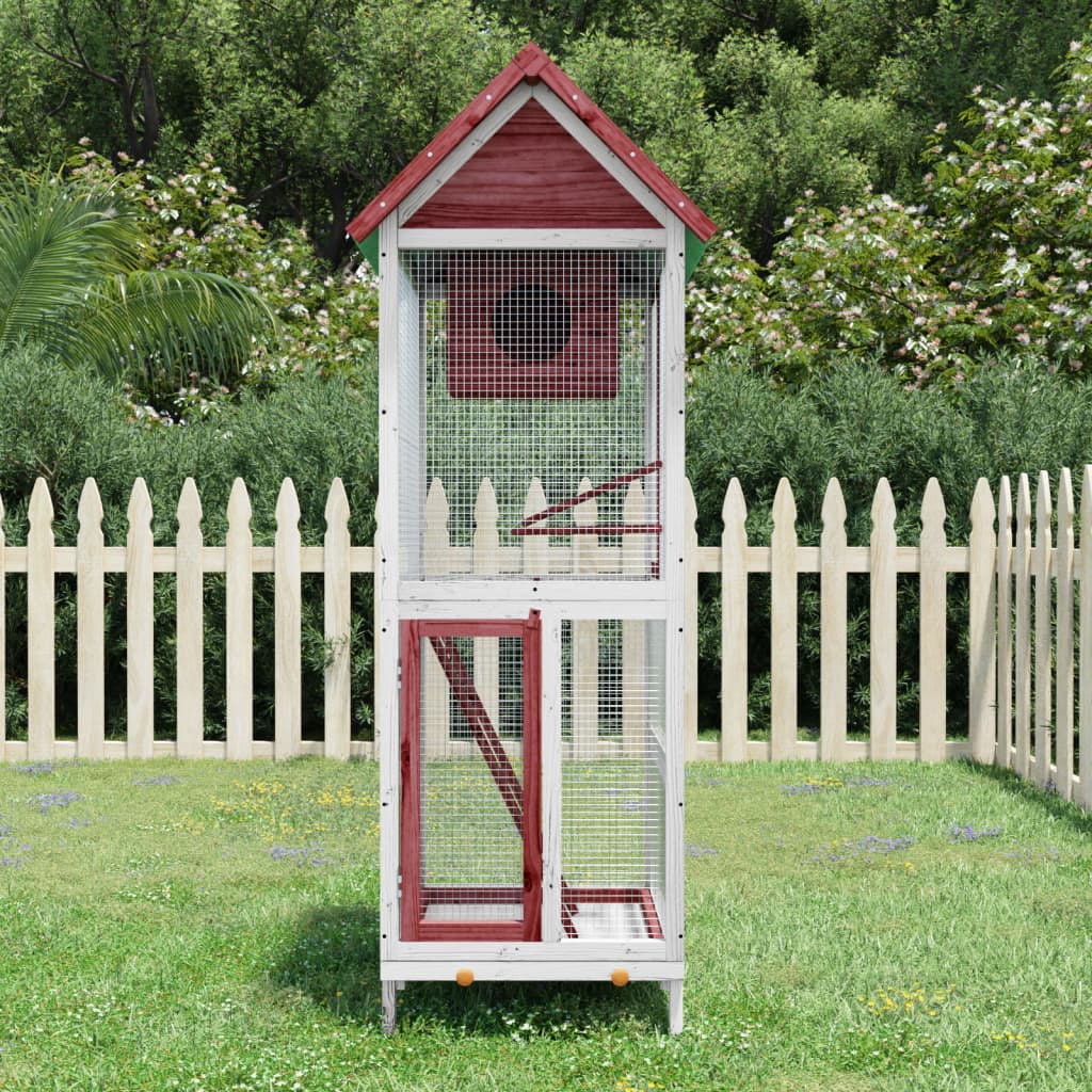 Casetta per Uccelli Moka 60x58,5x160 cm Legno Massello di Pino | homemem39