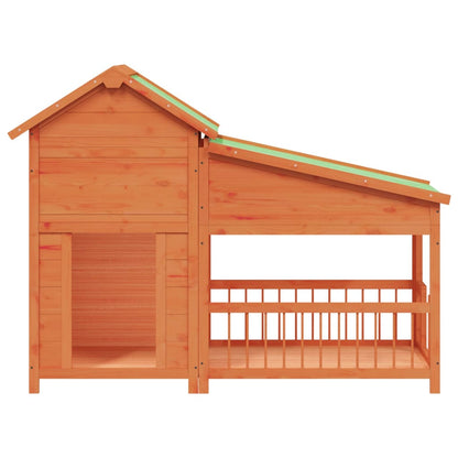 Cuccia per Cani Marrone 143x60,5x109 cm in Legno Massello di Pino | homemem39