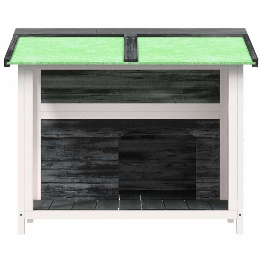 Cuccia per Cani Grigia 96x87x80,5 cm in Legno Massello di Pino | homemem39