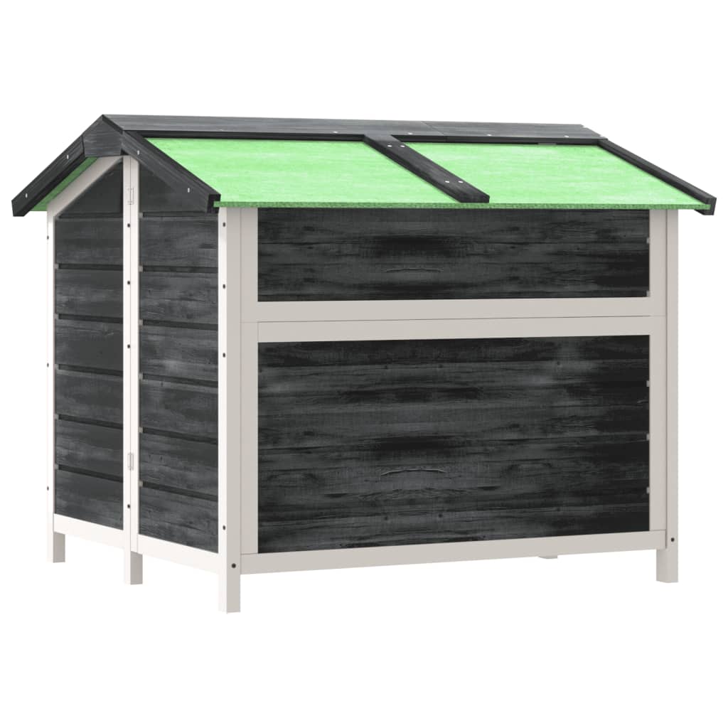 Cuccia per Cani Grigia 96x87x80,5 cm in Legno Massello di Pino | homemem39
